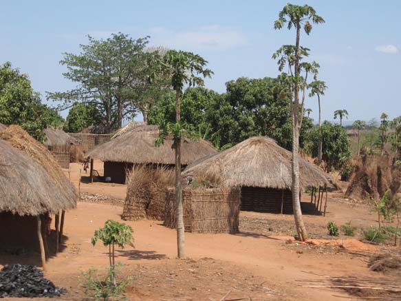 Casas das aldeias em Moçambique